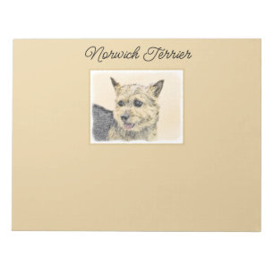 Norwich Terrier Painting - Cute Original Dog Art N Notitieblok