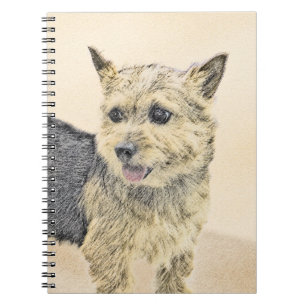 Norwich Terrier Painting - Cute Original Dog Art Notitieboek
