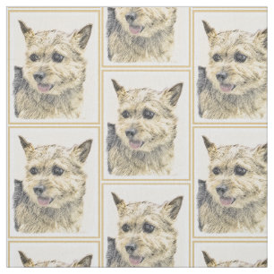 Norwich Terrier Painting - Cute Original Dog Art Stof
