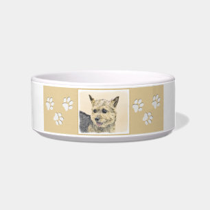 Norwich Terrier Painting - Cute Original Dog Art Voerbakje