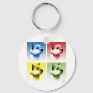 Norwich Terrier Pop Art Sleutelhanger