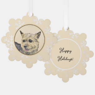Norwich Terrier Schilderij - Mooie Originele Honde Ornament Kaart