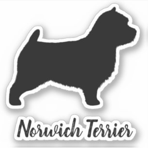 Norwich Terrier Silhouet Hondenras Vinyl Sticker