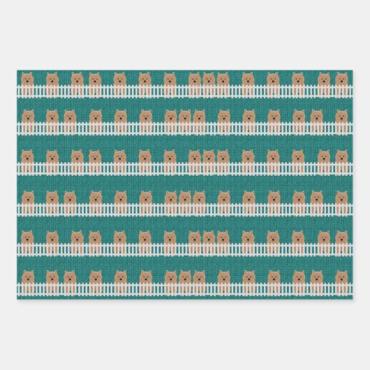 Norwich Terrier Wrapping Paper Flat Sheet Set 3 (Voorkant 3)