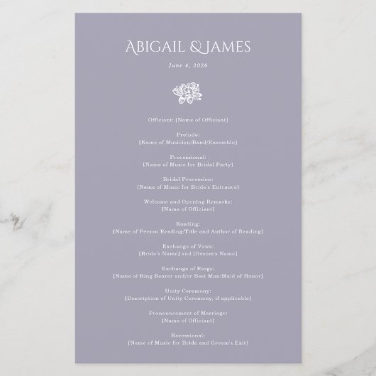 Norwich Wedding Programme (Devant)