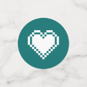 Nos Coeurs 8 bits dans Confetti Table Turquoise (Petit recto)