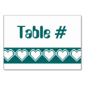Nos Coeurs 8 bits dans la carte de table Turquoise (Dos)