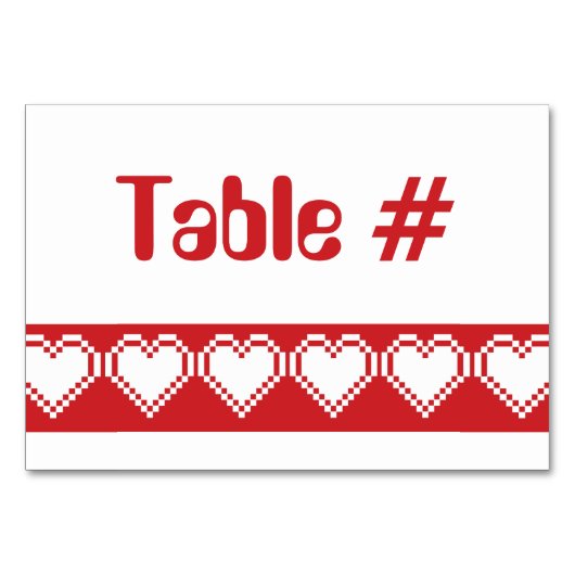 Nos Coeurs 8 bits dans la carte table cerise (Devant)