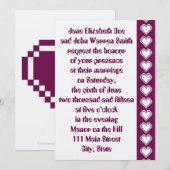 Nos Coeurs 8 bits dans la Faire-part de mariage du (Devant / Derrière)