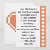 Nos Coeurs 8 bits dans le Faire-part de mariage co (Devant / Derrière)