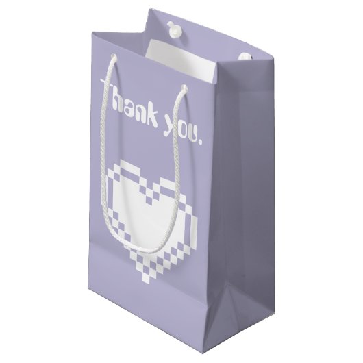 Nos Coeurs 8 bits dans Sac cadeau Lavender (Devant Angle)