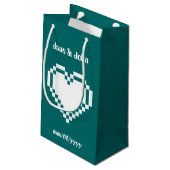 Nos cœurs 8 bits dans un sac cadeau de vin (Dos Angle)