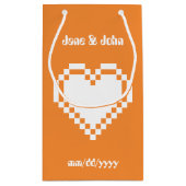 Nos cœurs 8 bits dans un sac cadeau orange (Dos)