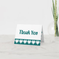 Nos coeurs 8 bits en Carte de remerciements Turquo