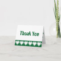 Nos coeurs 8 bits en Carte de remerciements vert