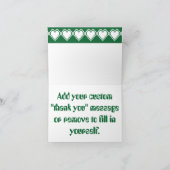 Nos coeurs 8 bits en Carte de remerciements vert (Intérieur)