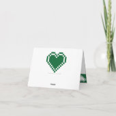 Nos coeurs 8 bits en Carte de remerciements vert (Dos)
