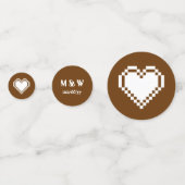 Nos Coeurs 8 bits en Confetti de table de chocolat (Derrière)