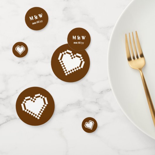 Nos Coeurs 8 bits en Confetti de table de chocolat (Groupe)