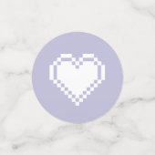 Nos Coeurs 8 bits en Confetti Table Lavender (Petit recto)