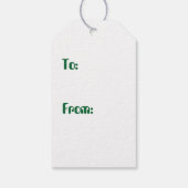 Nos cœurs 8 bits en étiquette de cadeau verte (Dos)