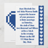 Nos Coeurs 8 bits en Faire-part de mariage Bleu (Devant / Derrière)