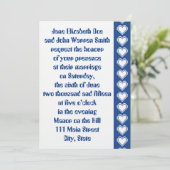 Nos Coeurs 8 bits en Faire-part de mariage Bleu (Debout devant)