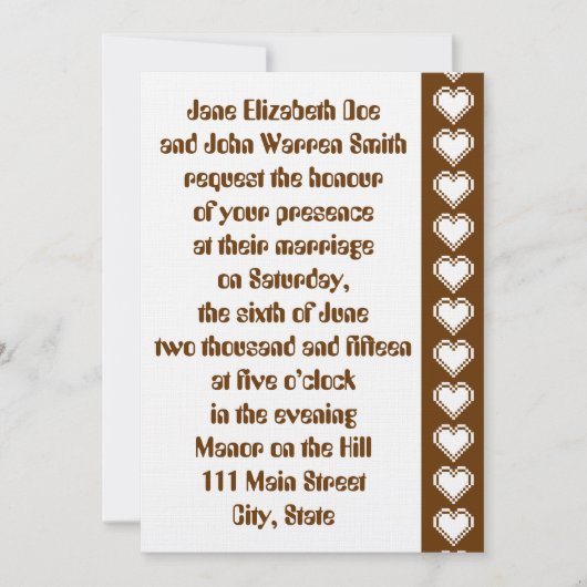 Nos Coeurs 8 bits en Faire-part de mariage de choc (Devant)