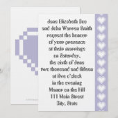 Nos Coeurs 8 bits en Faire-part de mariage Lavende (Devant / Derrière)