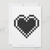 Nos Coeurs 8 bits en Faire-part de mariage noir (Dos)