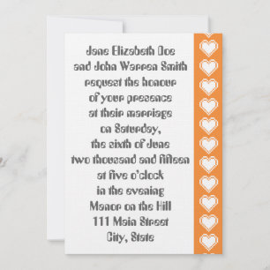 Nos Coeurs 8 bits en Faire-part de mariage orange