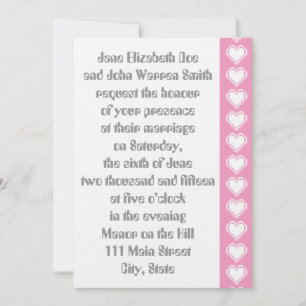 Nos Coeurs 8 bits en Faire-part de mariage rose pé