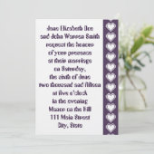 Nos Coeurs 8 bits en Faire-part de mariage violet (Debout devant)