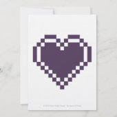Nos Coeurs 8 bits en Faire-part de mariage violet (Dos)