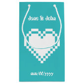 Nos Coeurs 8 bits en Sac cadeau Turquoise (Dos)