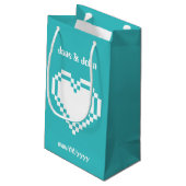 Nos Coeurs 8 bits en Sac cadeau Turquoise (Dos Angle)