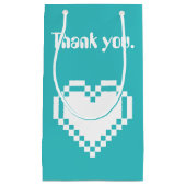 Nos Coeurs 8 bits en Sac cadeau Turquoise (Devant)