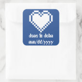 Nos Coeurs 8 bits en Sticker Bleu (Sac)