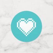 Nos Coeurs 8 bits en Table Turquoise Confetti (Petit recto)
