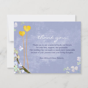 Nos coeurs Mariage bleu rustique Merci