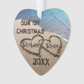 Nos Deux Coeurs De Noël Dans L'Ornement Du Sable (devant)