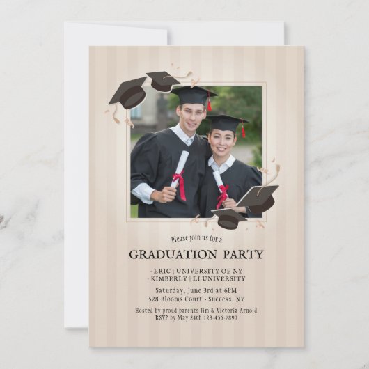Nos diplômés Photo Graduation Party Invitation (Devant)