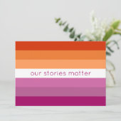 Nos histoires Matter Pink Lesbian Flag Carte posta (Debout devant)