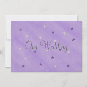 Nos invitations de mariage, étoiles violettes et a