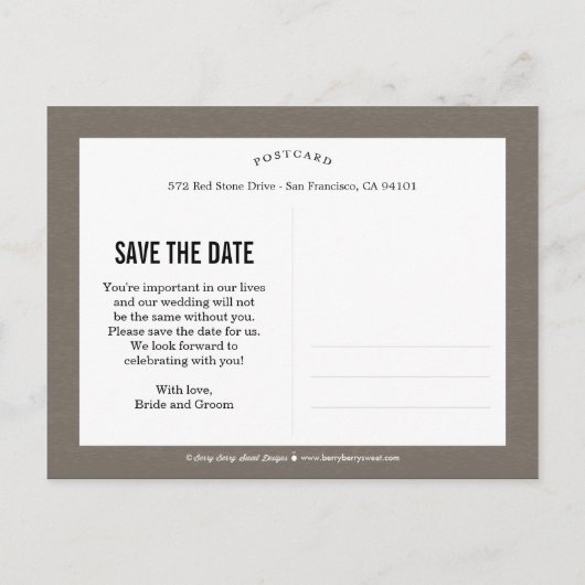 Nos Moments Enregistrer La Date Carte Postale - Pe (Dos)