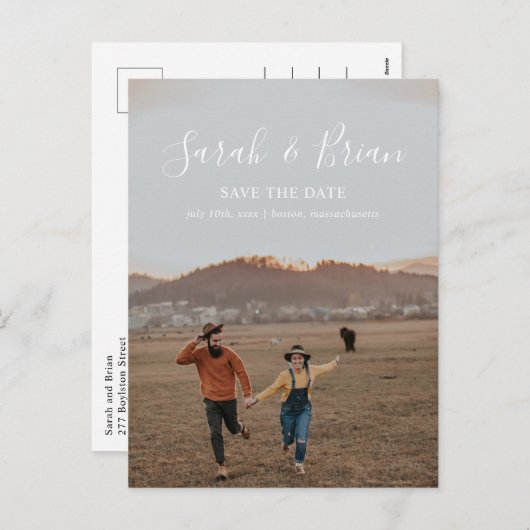 Nos noms Enregistrer la date Carte postale (Devant / Derrière)