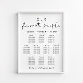 Nos personnes préférées 10 Table Mariage Tableau d