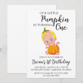 nos petites invitations d'anniversaire de citrouil (Devant / Derrière)