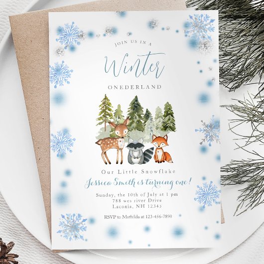Nos petits Snowflakes invitation d'anniversaire de