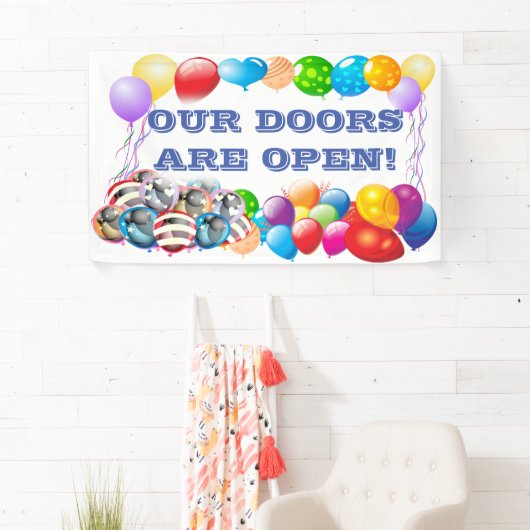 Nos portes ouvertes Bannière Vinyl 3' x 5' Bannièr (En situation)